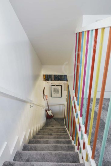 converted loft stairs carpet balustrade