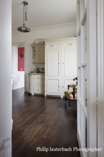 Kitchen timber floor pendant light storage